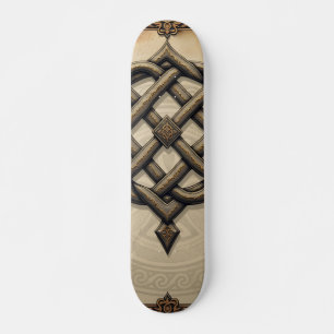 Keltische kunst en bloemrijke pracht in warme tint skateboard