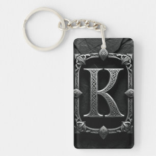⚫ Keltische Letter K Monogram Embleem Ontwerp ⚫ Sleutelhanger