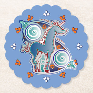 Keltische licorne kartonnen onderzetters