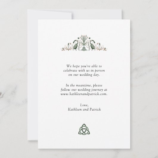 Keltische liefde knoop eeuwigheid cirkel romantisc save the date (Achterkant)