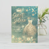 Keltische maan en sterren kalligrafie, zoete zesti kaart (Staand voorkant)