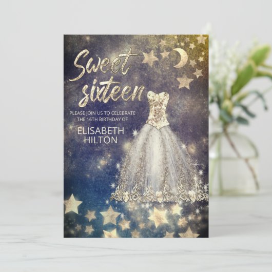 Keltische maan en sterren kalligrafie, zoete zesti kaart (Staand voorkant)