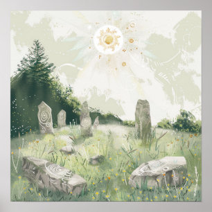 Keltische mythologie en zonnesymbolen Litha Poster