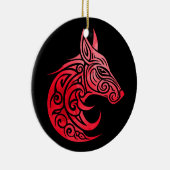 Keltische Nordic Fox Keramisch Ornament (Rechts)