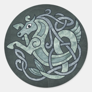 Keltische paarden ronde sticker