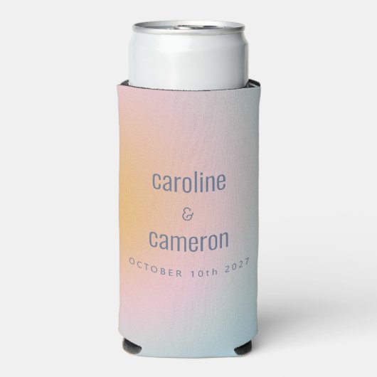 Keltische pasta Blue Roze gradiënt bruiloft (Seltzer Voorkant)