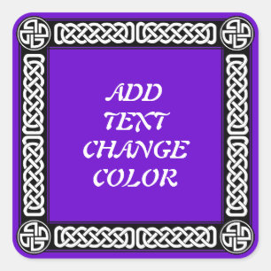 Keltische rand op elke kleur vierkante sticker