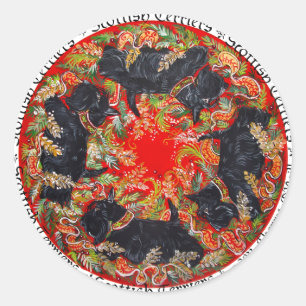 Keltische Schotse Terriër Medaillon Ronde Sticker