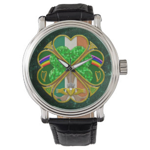 Keltische Shamrock Erfgoed Symbool Iers Geïnspiree Horloge
