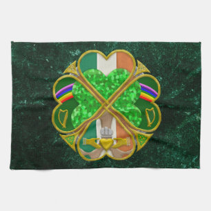 Keltische Shamrock Erfgoed Symbool Iers Geïnspiree Theedoek