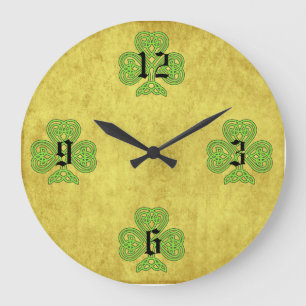 Keltische Shamrock Wandklok Grote Klok