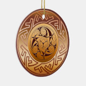 Keltische sleutel en spiralige kerstversiering keramisch ornament (Rechts)