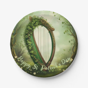 Keltische St Patrick’s Day Harp. Papieren Bordje