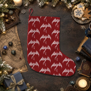 Keltische stamdraak rood wit kleine kerstsok