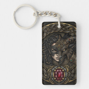 Keltische Steampunk-krijger. Sleutelhanger
