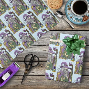 Keltische Tovenaar Draak Fantasie Paars Cadeaupapier