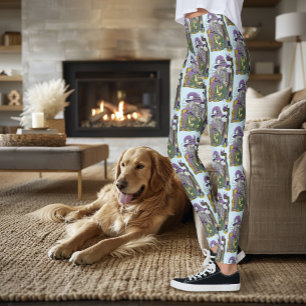 Keltische tovenaar draak fantasie paars leggings