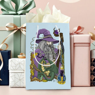 Keltische tovenaardraak fantasie paars medium cadeauzakje