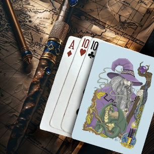 Keltische tovenaardraak fantasie paars pokerkaarten