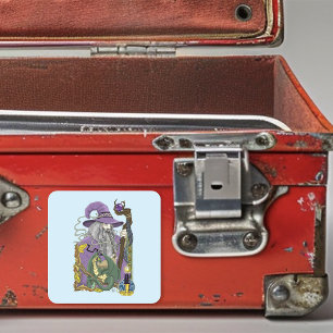 Keltische Tovenaarsdraak Fantasie Paars Vierkante Sticker