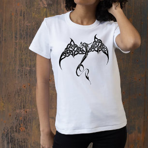 Keltische Tribale Draken Knoopwerk Zwart Wit Fanta T-shirt