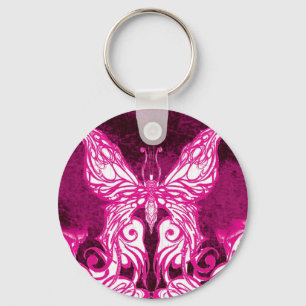 Keltische/tribale roze vlinder Sleutelhanger