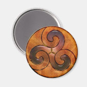 Keltische triskele op goud magneet (Voorkant / Achterkant)