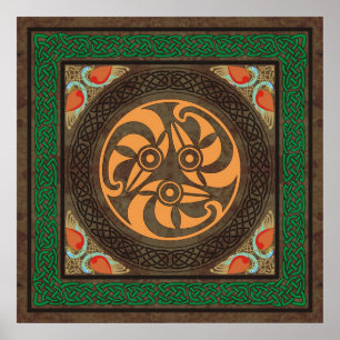 Keltische vogelkoppen poster