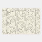 Keltische Witchy Eye Landscape Arch Line in Black Inpakpapier Vel (Voorkant 2)