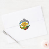 Keltische zalm ronde sticker (Envelop)
