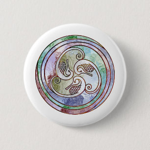 Keltische zeepaarden ronde button 5,7 cm