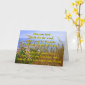 Keltische zegening voor huwelijksgelukzaligheid kaart (Gele Bloem)