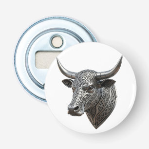 Keltische Zilveren Stierenkop Viking Keltisch Button Flesopener
