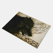 Keltische zwarte wolf deurmat (Schuin)