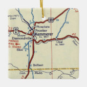 Kemmerer WY Map Keramisch Ornament (Voorkant)