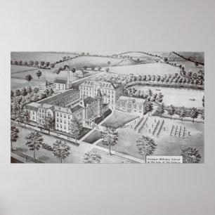 Kemper Militaire School & College Mess Zwart/Wit Poster