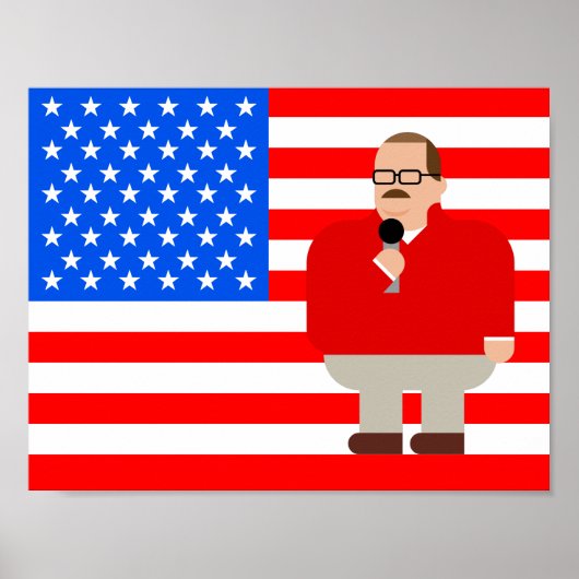 Ken Bone Poster: Amerikaanse vlag Poster (Voorkant)