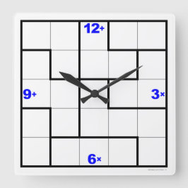 Ken® Clock met downloadbare puzzel Vierkante Klok