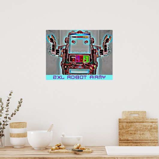 Ken Gage 2-XL Robot Army Retrowave Pop Surrealisme Poster (Keuken)