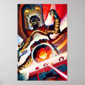 Ken Gage Vuur de Laser Kanonnen Retro Art Poster (Voorkant)