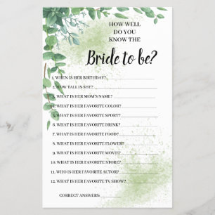 Ken je de Bride Eucalyptus Shower Kaart? Flyer