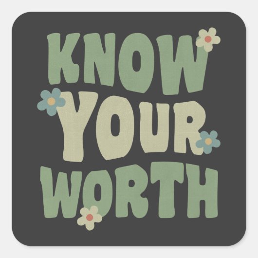 ken je  groovy quote vierkante sticker (Voorkant)