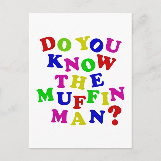 Ken je het Muffin Man? Briefkaart (Voorkant)