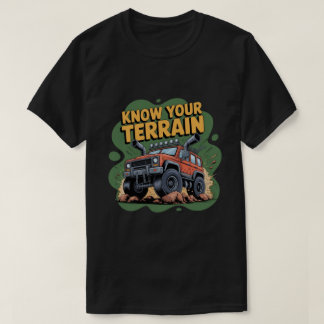 Ken je terrein 4x4 terreinwagen strip t-shirt
