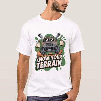 Ken Je Terrein Groen 4x4 Terreinwagen Stripfiguur T-shirt