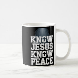 Ken Jesus Know Peace Christelijk Grafisch Ontwerp Koffiemok