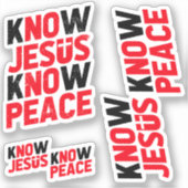 Ken Jesus Know Peace Christelijk II Sticker (Voorkant)