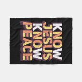 Ken Jesus Know Peace Christelijke Religieuze Match Fleece Deken (Voorkant (Horizontaal))