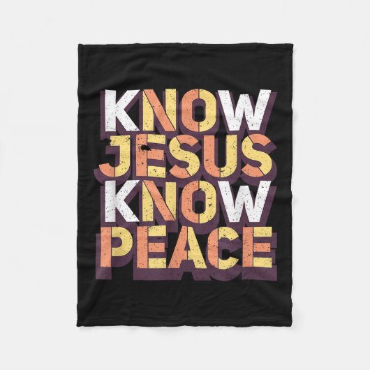 Ken Jesus Know Peace Christelijke Religieuze Match Fleece Deken (Voorkant)