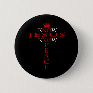 Ken Jesus Know Peace Religieuze Christus Christeli Ronde Button 5,7 Cm